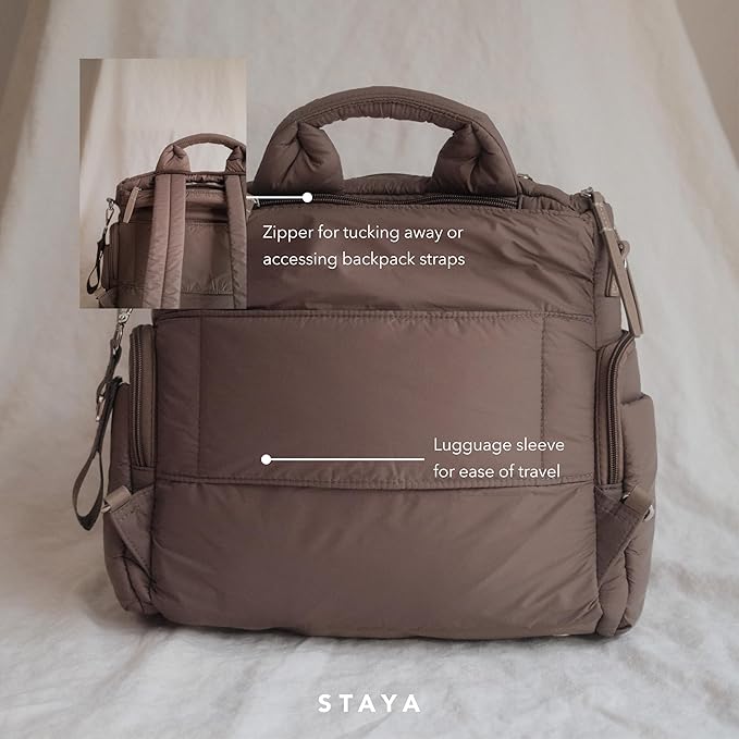 Staya- Cloud Diaper Bag (Taupe, Medium)