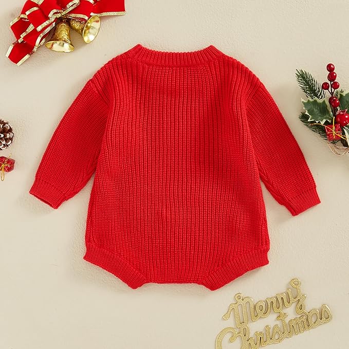FYBITBO Baby Girl Boy Sweater Knit Oversized Pullover Sweatshirt Romper Onesie Warm Fall Winter Clothes Outfit Newborn