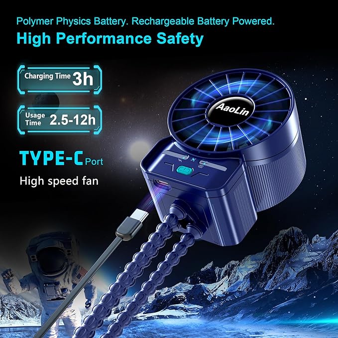 2 Pack Multifunctional Portable Stroller Fan 4 Speed 6600rpm High Speed Usb Rechargeable Personal Mini Handheld Fan Extended Tripod For Desktop Winding Kids Bed Treadmill Bike Golf Cart Outdoor Travel