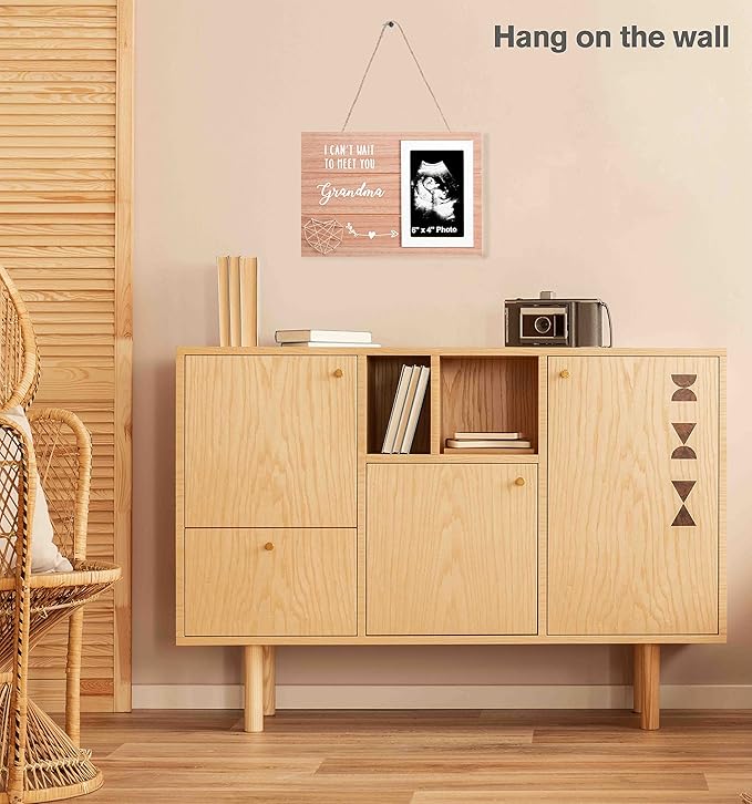 Pregnancy Announcement Gifts for Mother Mom,Pregnancy Reveal to Grandmother Ultrasound Wooden Picture Frame Present,Sonogram Wooden Photo Frame-Grandmother To Be-Promoted to Grandma