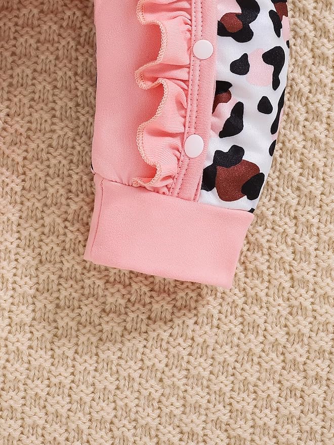 Preemie Newborn Baby Girl Clothes Infant Fall Winter Outfits Letter Floral One-Piece Romper+Jumpsuit