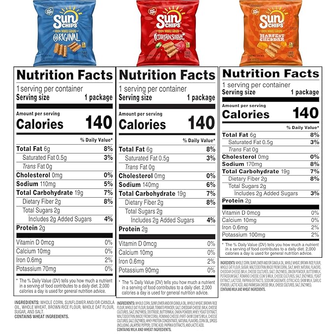 Sunchips Multigrain Chips Variety Pack, 40 Count