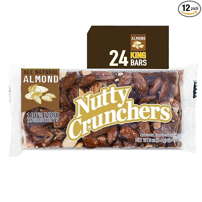 Nutty Crunchers All Natural Ingredients King Bars (Almond, 24 King Bars/box)