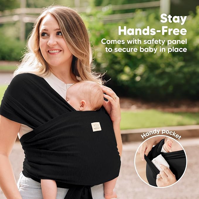 KeaBabies Baby Wrap Carrier Ring Sling - Easy to Wear, Adjustable D-Lite Baby Carrier Newborn to Toddler, Infant Carrying Shirt, Hands Free Bonding, Breathable Fabric Wearing Wrap (Peacock Green)