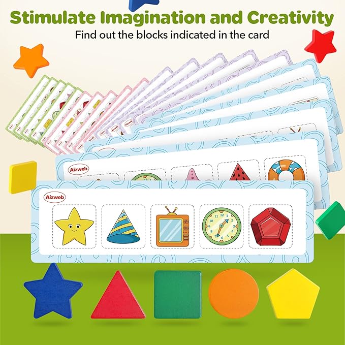 Aizweb Color Shape Sorting Toy for Toddler 3 Year Old, Wooden Montessori Toy Shape Sorter Color Matching Box Game, Early Educational Learning Sensory Toy for Baby Boy Girl