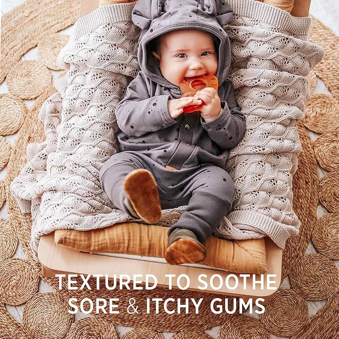 HEVEA Natural Rubber Baby Teether - for Soothing Sore and Itchy Gums, Baby Teething Toy - Bpa, Silicone Free - 4+ Months, Single Pack (Panda)