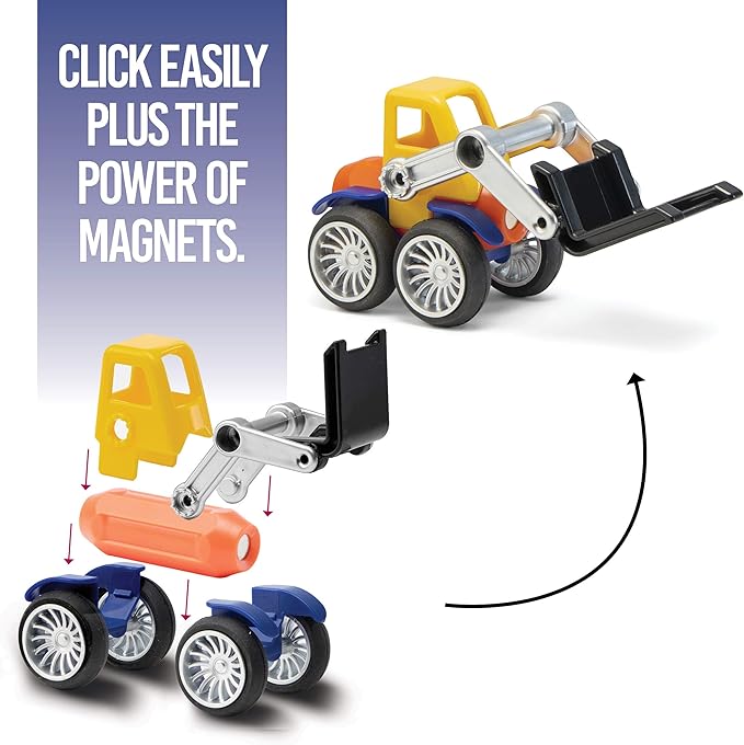 Play Brainy Magnetic Toy Cars Set for Boys and Girls - Brilliant Educational Toys for Toddlers and Preschoolers - Montessori Toy is Load of Fun & Helps with Developmental Skills - 42 Piece Set