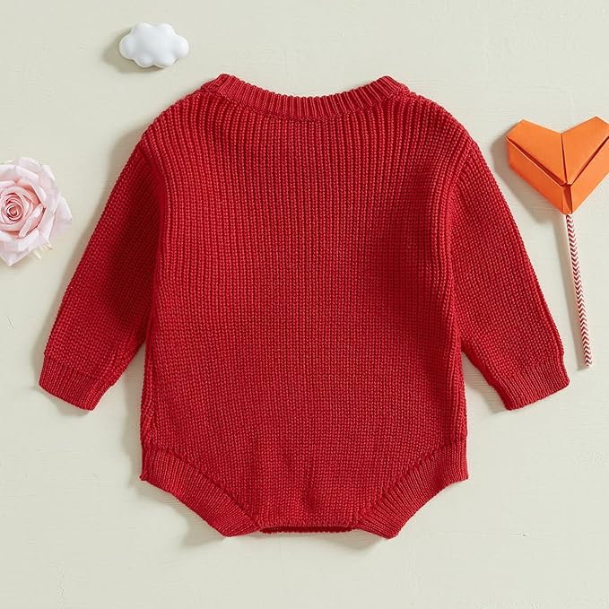 FYBITBO Baby Girl Boy Sweater Knit Oversized Pullover Sweatshirt Romper Onesie Warm Fall Winter Clothes Outfit Newborn