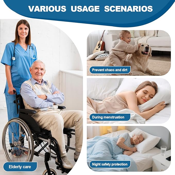 50 Count Disposable Bed Pads 30''X36'' MILDPLUS Super Absorbent Underpads, Disposable Extra Large Chucks Pads Incontinence Pads for Adults and Kids, Dog Training Pads