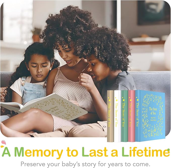 Baby Memory Book First 5 Year Boy or Girl Keepsake Journal Photo Albums Scrapbook, Gifts for Baby Shower First Time Mom New Parents (Toy - Khaki)