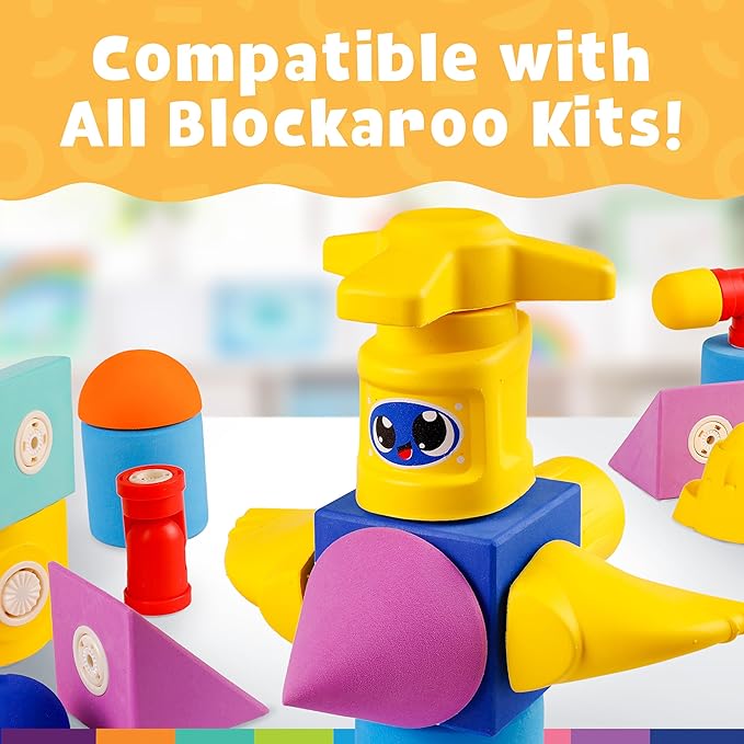 Blockaroo Magnetic Foam Building Blocks - 10-Piece Submarine, Bath Toys for Toddlers, Preschool Toys, Bathtub Toys, Sensory Toys, Blocks for Toddlers 3-5, Engineering Toys for Kids 3-5, Bath Blocks