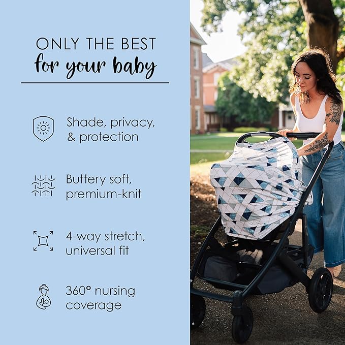 Milk Snob Original 5-in-1 Cover - Nursing Cover for Breastfeeding - Baby Car Seat Cover, Carseat Canopy & Stroller - Essential All-in-One Cover - Gift for Mom, Baby (Levi)