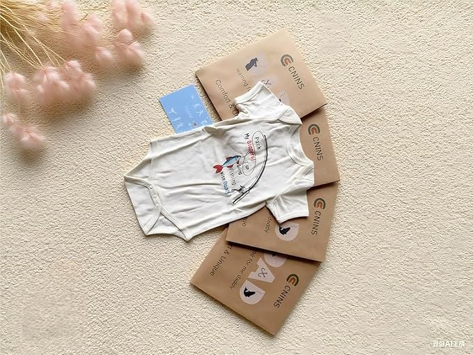 Cnins Funny Baby Bodysuit & Daddy Matching Cotton Outfit for Wild One 1st Birthday, Unisex Newborn Infant Clothes 0-24M