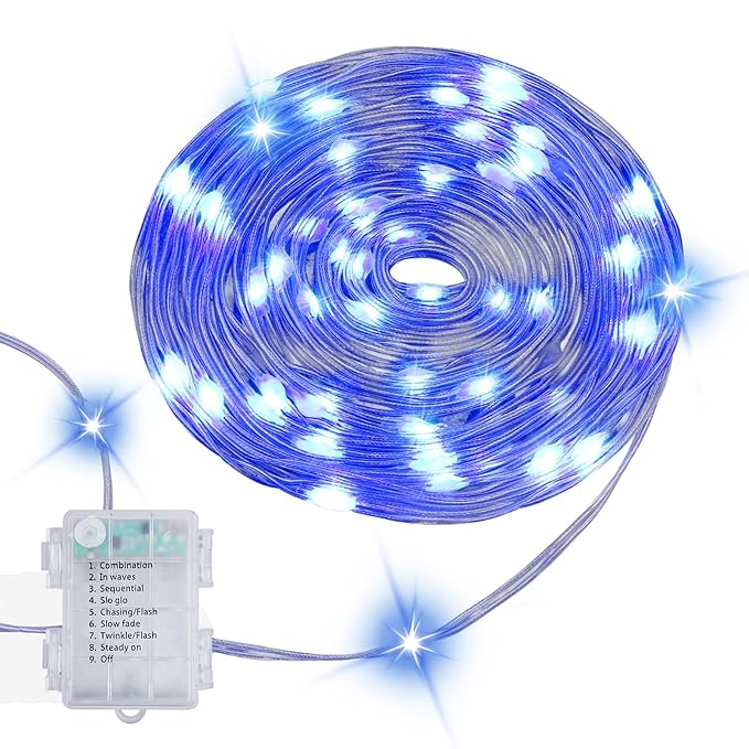 16.4FT Durable Baby Stroller Lights for Walking at Night, Make The Stroller Visible, with Cable Ties, LED Lights for Stroller Accessories Bikes, Blue