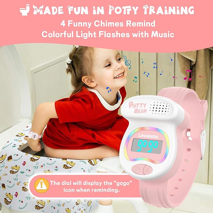 Kids Watch Potty Training Watches for Boys and Girls, Potty Timer Toilet Shape and LED Colorful Lights, Music Reminds Kids It's Time to Go to The Bathroom, Fun Gift for Moms and Toddlers