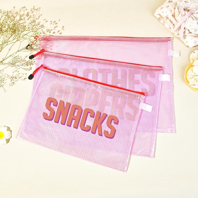 3pcs Hospital Bag Organizing Pouches for Labor and Delivery, Maternity Essentials Diaper Bag Organizer for Mom Travel - Pink,Medium