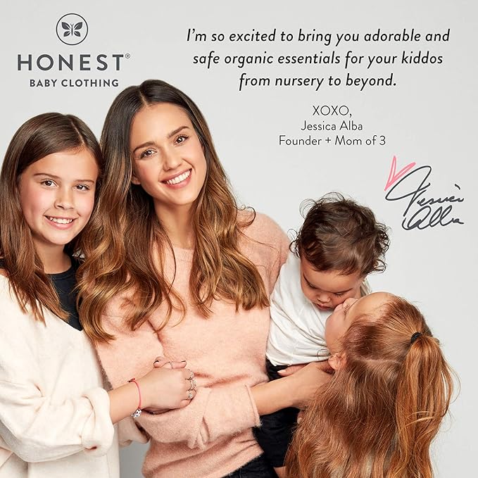 HonestBaby Non-Slip Footed Pajamas One-Piece Sleeper Zip-Front Pjs 100% Organic Cotton for Baby Girls