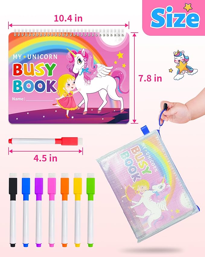 Benresive Montessori Busy Book for Toddlers 3-5, Preschool Learning Activities, Tracing Activity Coloring Books for Kids Ages 3-5, Educational Toys Gifts, Autism Sensory Travel Toys for Toddlers