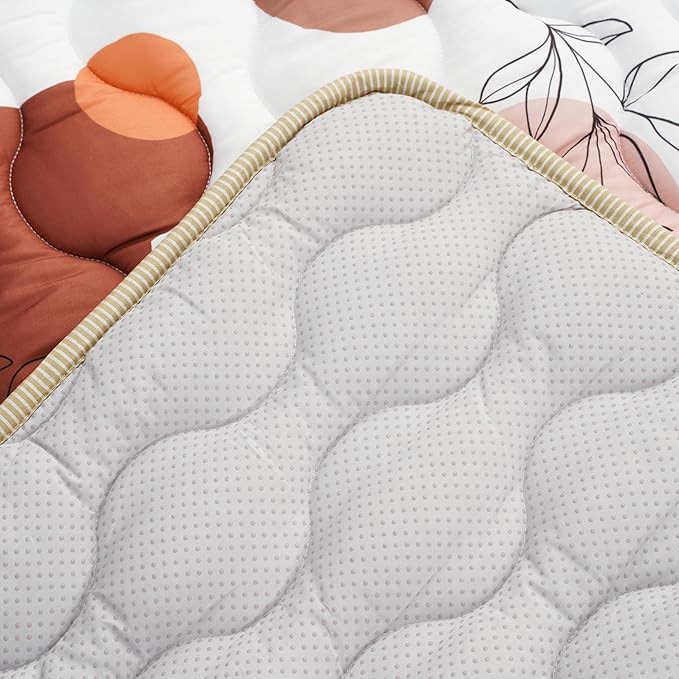 Bunnikins & Clover Baby Play Mats for Floor, 50"x50" Thicken Soft Play Mat, Foldable and Non Slip One-Piece Crawling Mat, Machine Washable Foam Play Mat for Baby, Toddlers Infants, Tummy Time