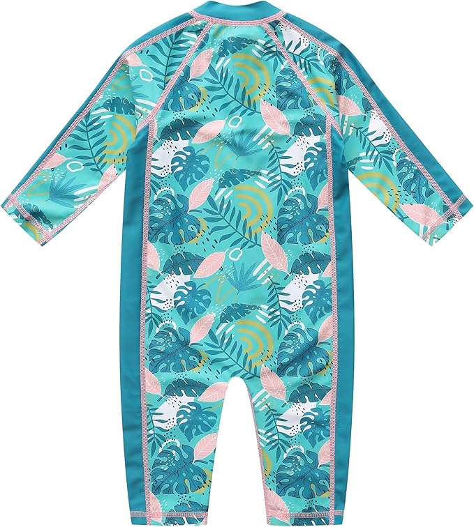 Baby Swimsuit UPF 50+ Sun Protection One Piece Zipper Beach Swimwear for Little Boys Girls Toddler