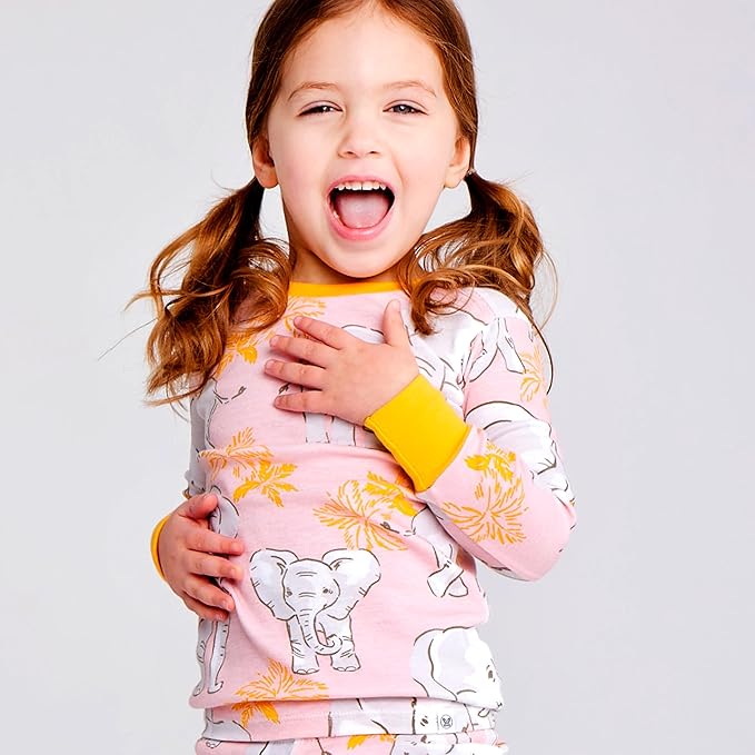 HonestBaby baby-girls 2-piece Pajamas Sleepwear Pjs 100% Organic Cotton for Baby, Toddler, Kids, Girl