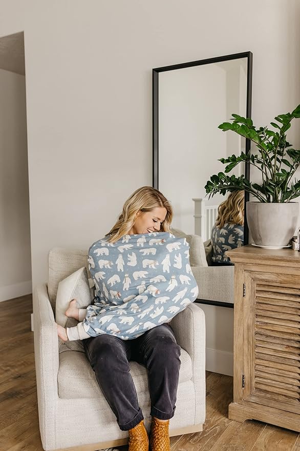 Copper Pearl Multi-Use Cover: Car Seat Covers, Nursing Cover, and Stroller Cover for Sun - Stretchy Fabric, All-Season Use, Stylish Designs, Easy Access for Moms - Polar