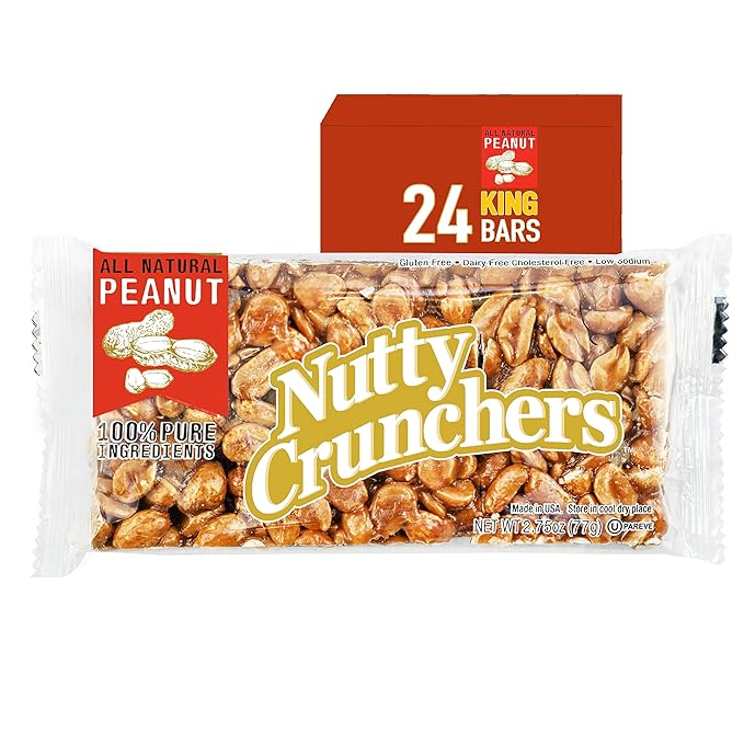 Nutty Crunchers All Natural Ingredients (Peanut, 24 Large Bars/box)