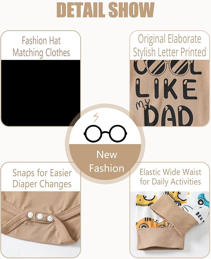 NZRVAWS Newborn Baby Boy Clothes Outfits Letter Prined Romper Pants Set Infant Baby Boy Clothing 0 3 6 9 12 18 Months