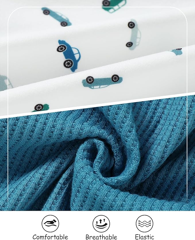 ZOEREA Toddler Baby Boys Clothes Outfit Long Sleeve T-Shirt and Romper Set Cute Jumpsuit Overalls Solid Color 6M-4T