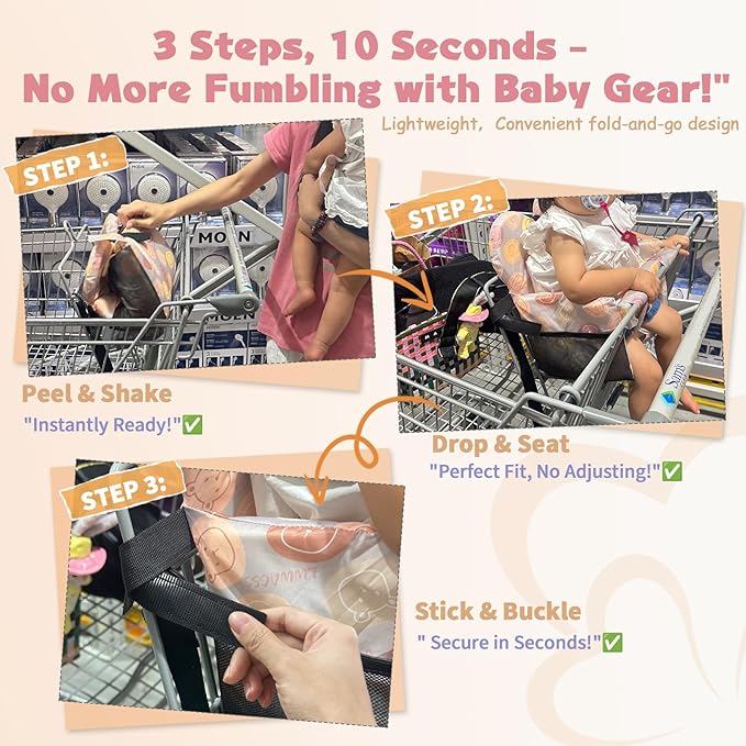 Premium Baby Shopping Cart Cover & High Chair Seat Protector - Universal Fit for Grocery Carts, Restaurant Chairs,Restaurant Seats, and Park Swings-Girl & Boy(Little Bear)