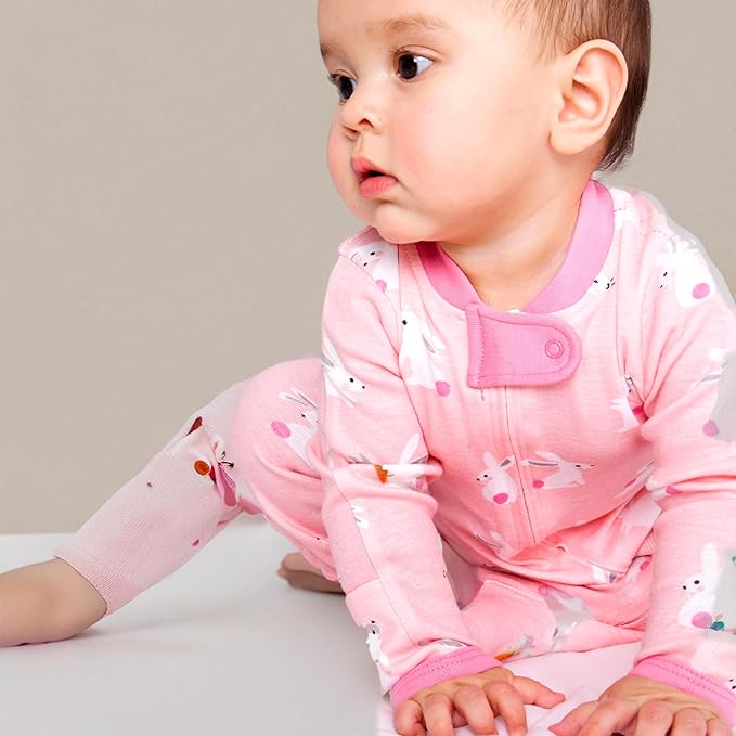 HonestBaby Baby Celebration Sleep & Play Footed One-Piece Pajama Sleeper 100% Organic Cotton