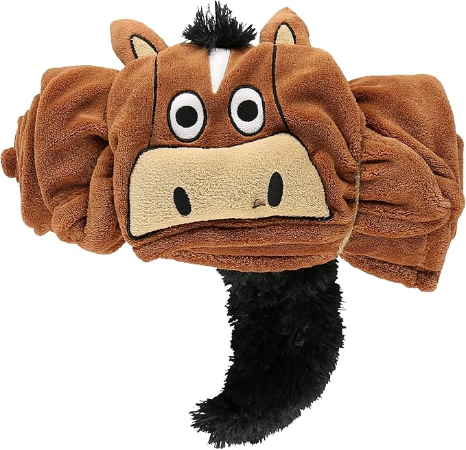 Lazy One Wearable Hooded Blanket for Kids, Animal Hooded Blanket (Horse, Brown)