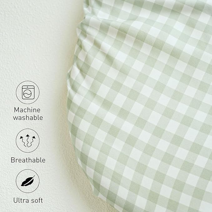 Gllquen Baby Bassinet Sheets 4 Pack, Breathable Cozy Fitted Mattress Sheet, Elastic Travel Crib Fashionable Pattern, Standard Cradle Safe Sheets for Baby Boys Girls 32"x16"(Forest Tale)