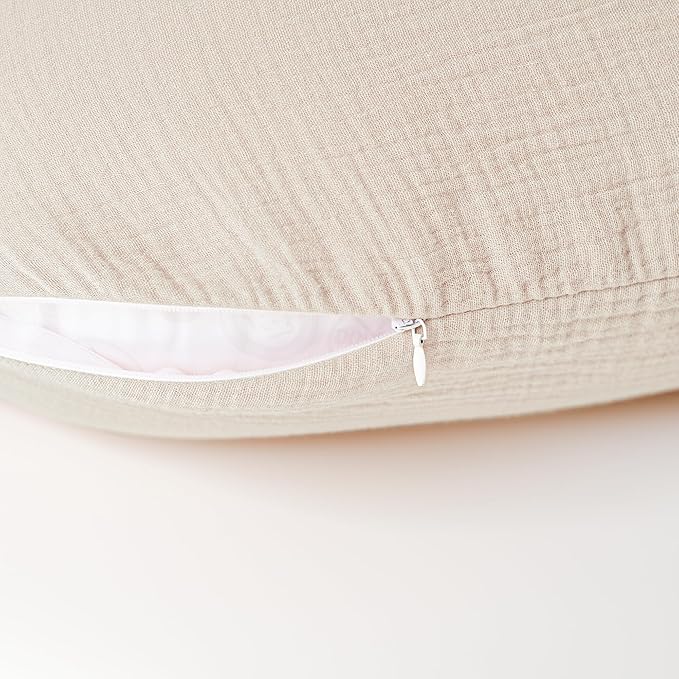 Konssy Muslin Nursing Pillow Covers, 100% Cotton Soft & Adorable Covers for Breastfeeding Pillows, Slipcovers for Newborn Baby Boys & Girls
