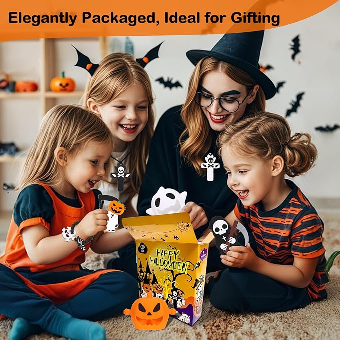 Halloween Baby Teething Toys Set 7Pack: Teething Mittens, Ring & Flat Teethers, Sensory Chew Necklaces – Ideal Gift for Newborns, Infants & Toddlers – Perfect Baby’s First Halloween Basket Stuffer