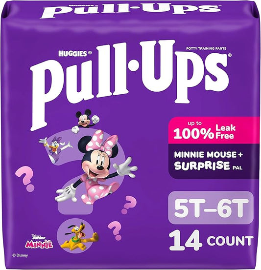 Pull-Ups Girls' Potty Training Pants, Size 5T-6T Training Underwear (46+ lbs), 14 Count