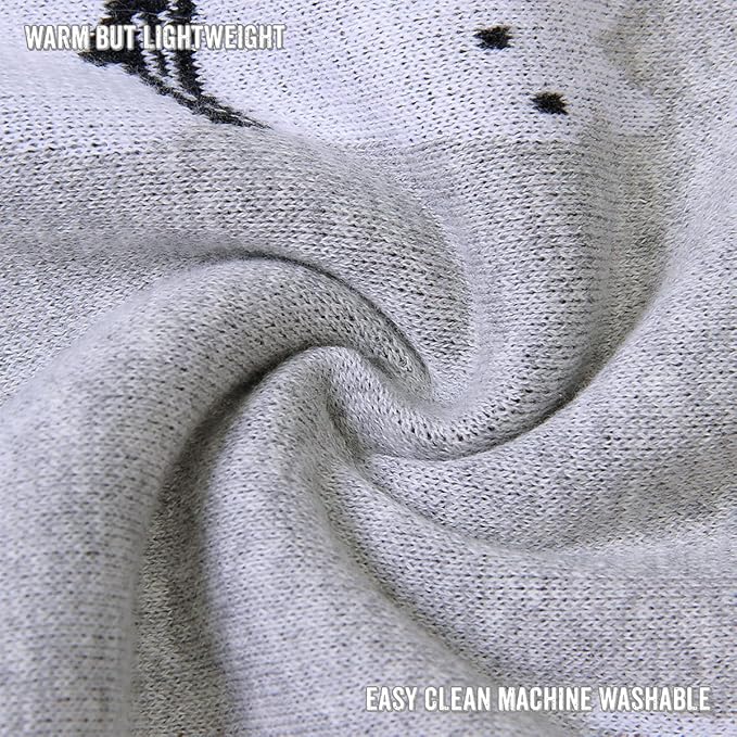 Knit Baby Swaddle Blanket - 100% Luxury Cotton Soft Cozy Receiving Swaddle Crib Stroller Blanket for Shower Gift Registry for Newborns, Infants, Toddlers (Llama - Grey)