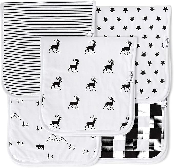 Premium 5-Pack Large Organic Cotton Burp Cloths โ 3 Layers, Ultra Soft & Absorbent Burping Towel, Shoulder Towel & Hand Towel