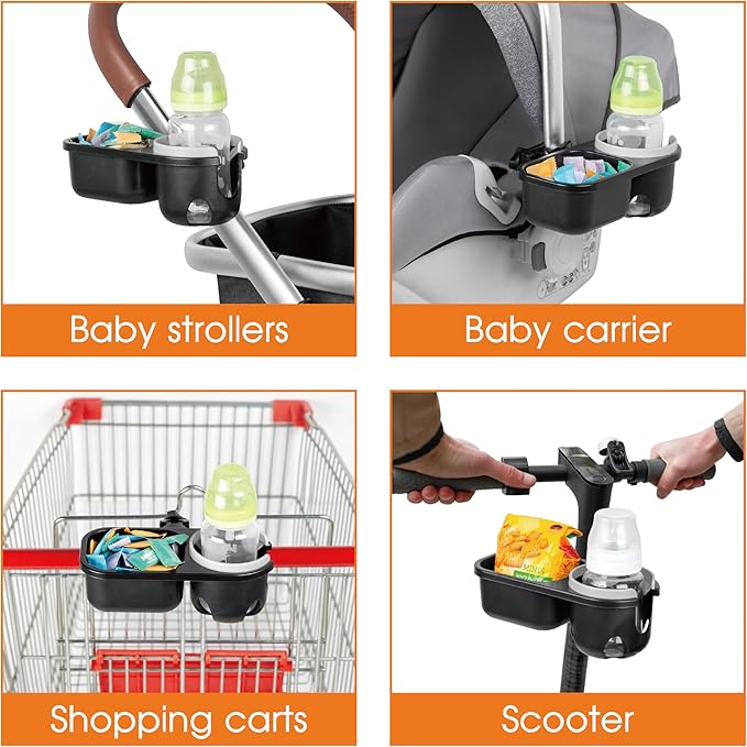 Universal Snack Tray for Stroller with Stroller Cup Holder, Universal Stroller Snack Tray with Cup Holder, Stroller Tray Attachment and Stroller Accessories