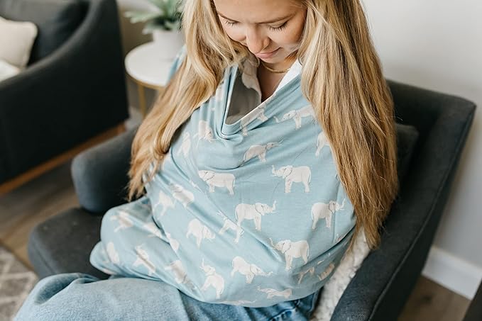 Copper Pearl Multi-Use Cover: Car Seat Covers, Nursing Cover, and Stroller Cover for Sun - Stretchy Fabric, All-Season Use, Stylish Designs, Easy Access for Moms - Peanut