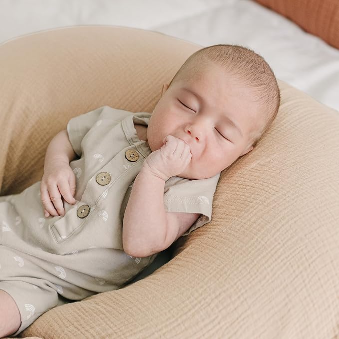 Konssy Muslin Nursing Pillow Covers, 100% Cotton Soft & Adorable Covers for Breastfeeding Pillows, Slipcovers for Newborn Baby Boys & Girls