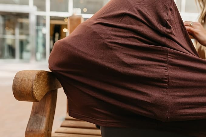 Baby Car Seat Cover Canopy and Nursing Cover Multi-Use Stretchy 5 in 1 Gift "Moose" by Copper Pearl