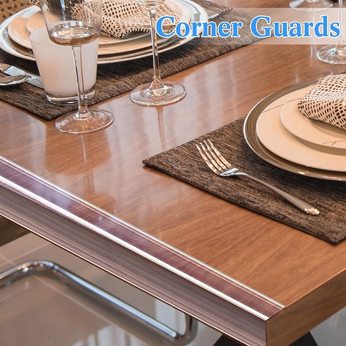 Sasylvia 10 Pcs Wall Corner Protector Guards, 1-1/8 x 36 Inches, Avoid Scratching Scuffs, Vinyl Corner Trim Molding, Ease Install and Cleaning for Door Countertop Furniture Cabinet Protection(Clear)