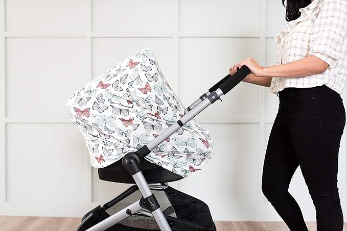 Baby Car Seat Cover Canopy and Nursing Cover Multi-Use Stretchy 5 in 1 Gift Dot by Copper Pearl