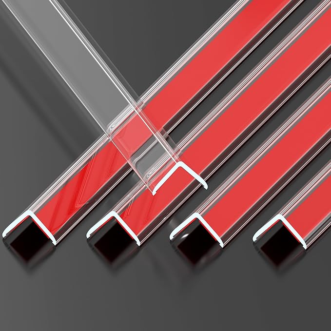 Clear Self-Adhesive Mini Wall Corner Protectors, Cute Corner Guards & Edge Protector for Wall Door Frame Cabinet Baseboard & Door, Table, Stair, Easy to Cut (5/8" Thick, 39.37" Length - 5Pack)