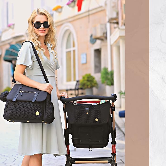 Universal Baby Stroller Organizer,Diaper Caddy Organizer with Adjustable Straps to Fits Nearly Any Strollers