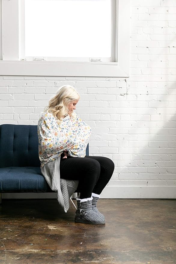 Baby Car Seat Cover Canopy and Nursing Cover Multi-Use Stretchy 5 in 1 Gift Isabella by Copper Pearl