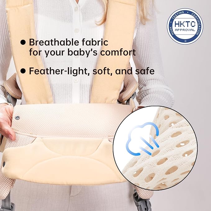 Baby Carrier for Newborns to Toddlers, Adjustable, Ultra-Soft and Weightless, Ergonomic Baby Carrier with Head Support, Baby Travel Gear, Baby Essentials (Black)