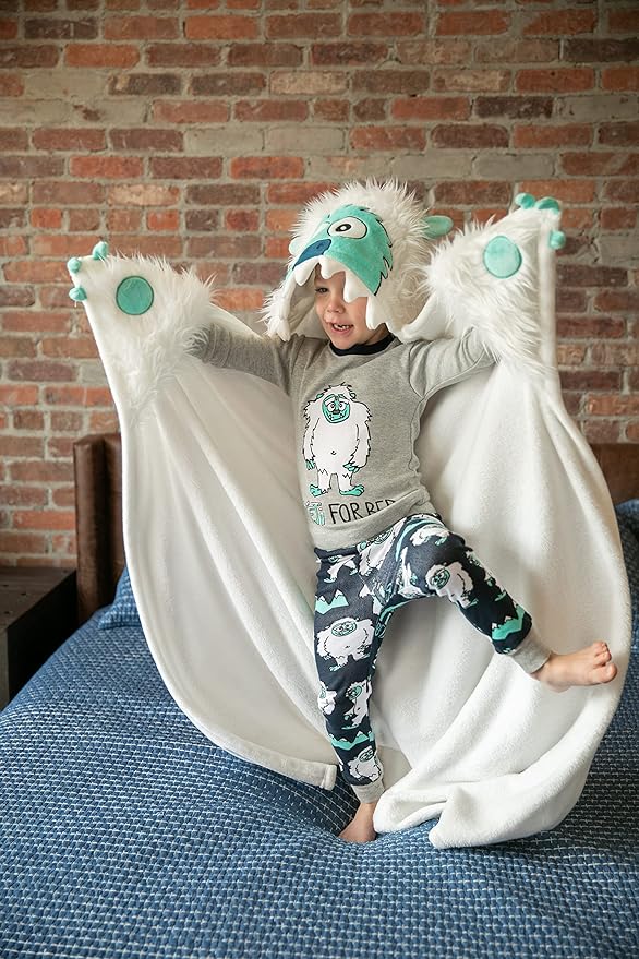 Lazy One Wearable Hooded Blanket for Kids, Animal Hooded Blanket (Yeti)