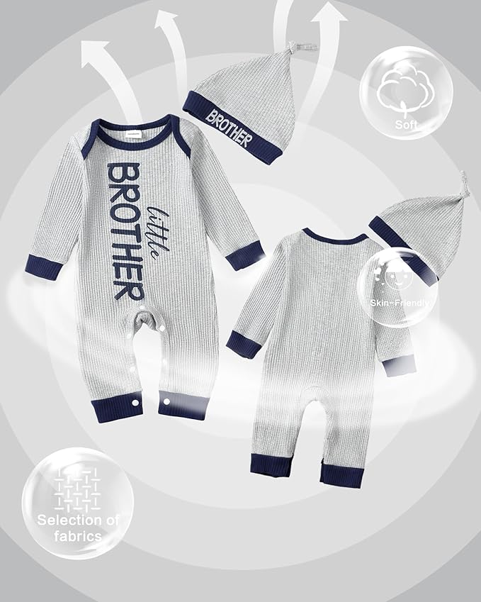 NZRVAWS Baby Boy Clothes Preemie Infant Boy Bear Outfits Jumpsuit Bodysuit Letter Print Romper